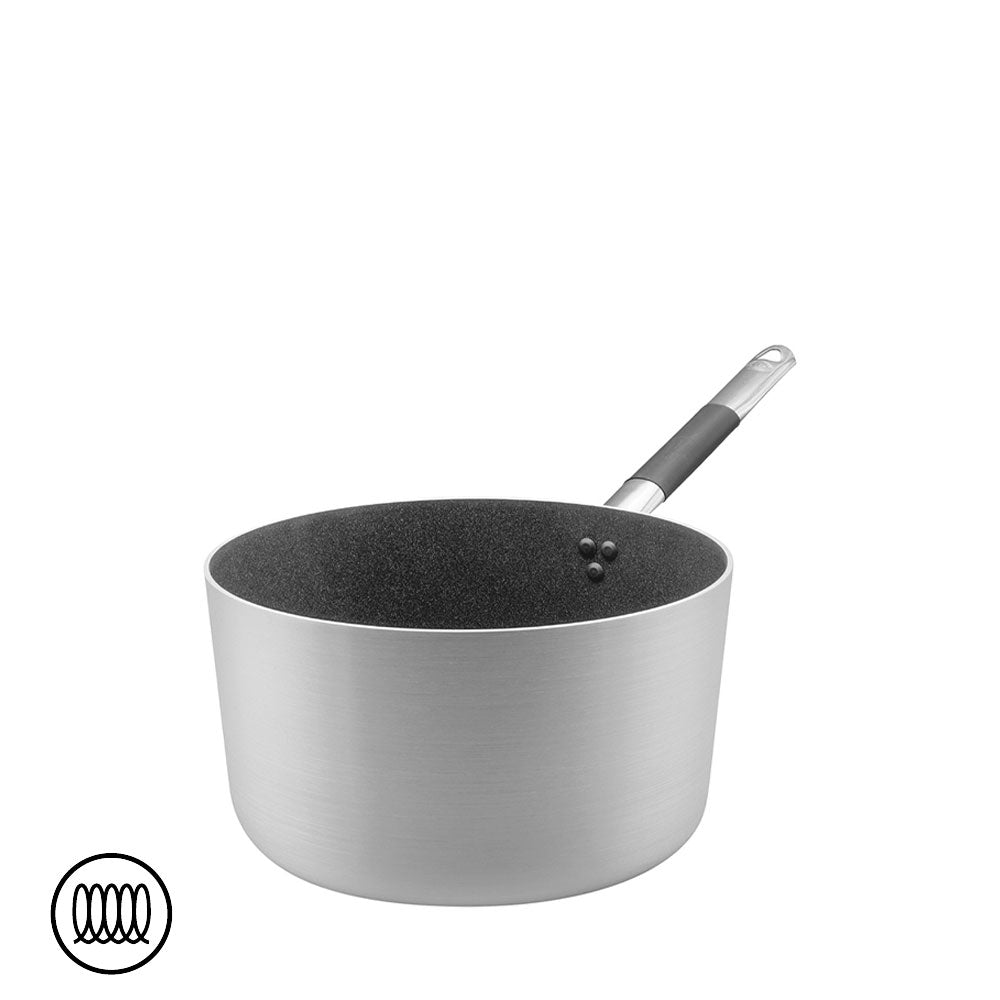 Agnelli SharkSkin Hoge Anti-aanbak Aluminium Inductie Braadpan met Cool Roestvrijstalen Handvat