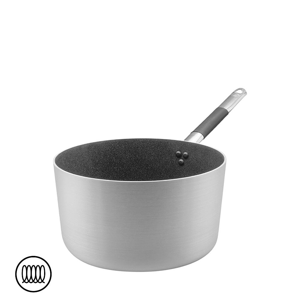Agnelli SharkSkin Hoge Anti-aanbak Aluminium Inductie Braadpan met Cool Roestvrijstalen Handvat