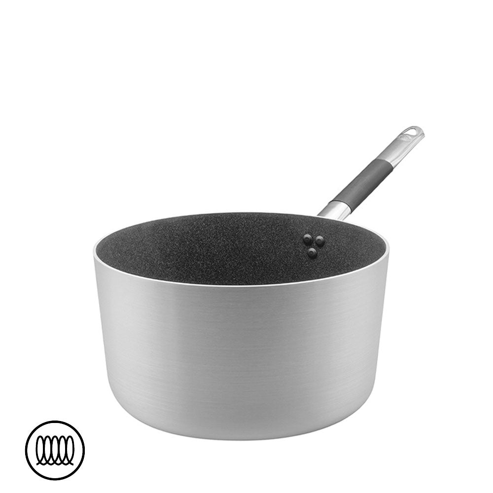 Agnelli SharkSkin Hoge Anti-aanbak Aluminium Inductie Braadpan met Cool Roestvrijstalen Handvat