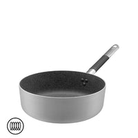 Agnelli SharkSkin Lage anti-aanbak aluminium inductiepan met cool roestvrij stalen handgreep