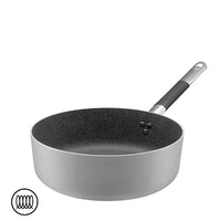 Agnelli SharkSkin Lage anti-aanbak aluminium inductiepan met cool roestvrij stalen handgreep