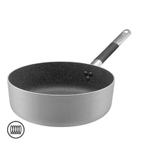 Agnelli SharkSkin Lage anti-aanbak aluminium inductiepan met cool roestvrij stalen handgreep