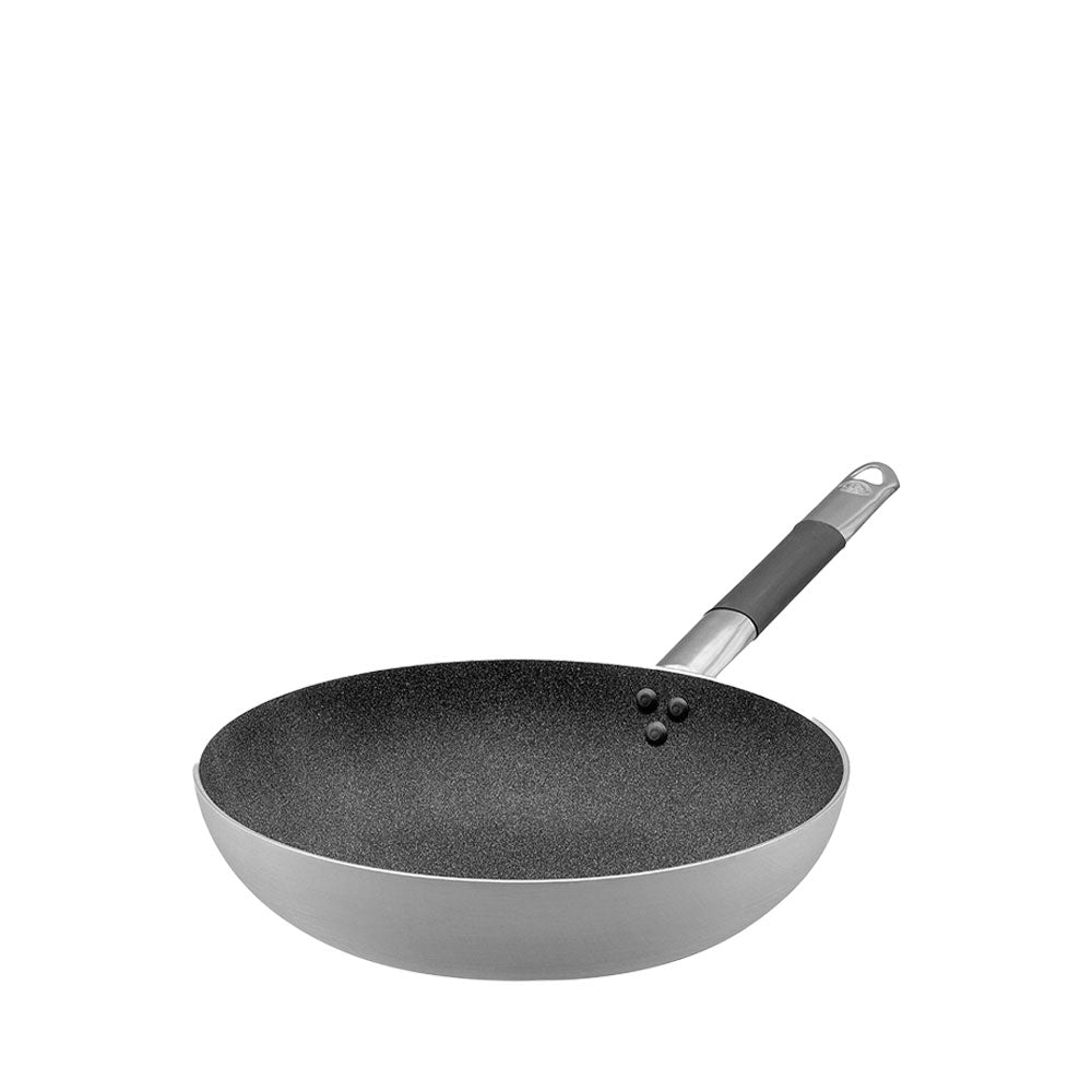 Agnelli SharkSkin Sartén Alta Cónica En Aluminio Antiadherente Con Mango Cool En Acero Inoxidable