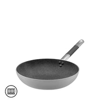 Agnelli SharkSkin Hohe ausgestellte Pfanne aus Antihaft-Aluminium Induktion mit Griff aus Edelstahl Cool
