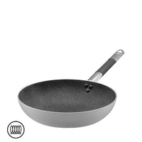 Agnelli SharkSkin Hohe ausgestellte Pfanne aus Antihaft-Aluminium Induktion mit Griff aus Edelstahl Cool