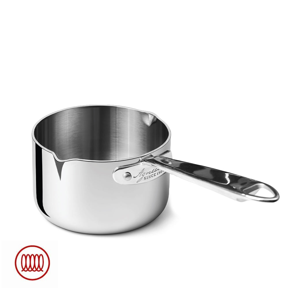 Agnelli Alu-Inox 5-Ply Casseruola Alta Con Manico 1907 In Alu-Inox