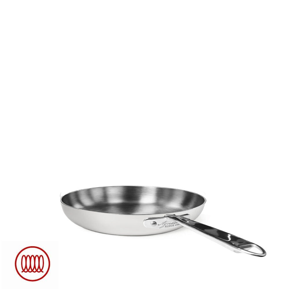 Agnelli Alu-Inox 5-Ply Niedrige Pfanne mit Griff 1907 In Alu-Inox