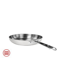 Agnelli Alu-Inox 5-Ply Niedrige Pfanne mit Griff 1907 In Alu-Inox