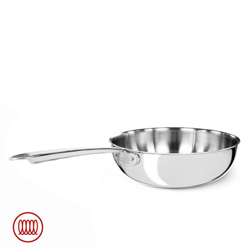 Agnelli Alu-Inox 3-Ply Padella Alta Da Mantecatura Con Manico In AluInox Cromato