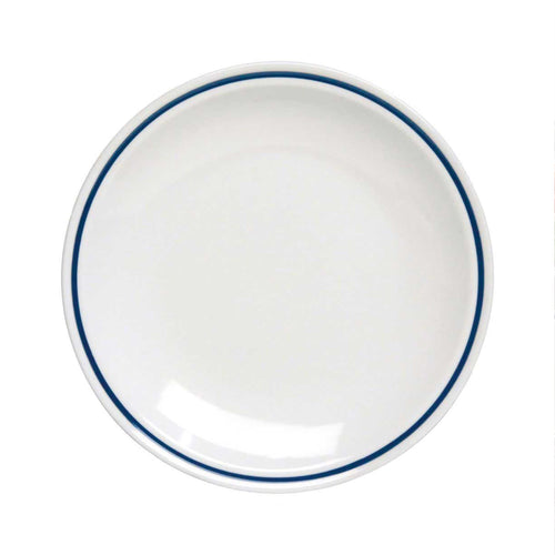 25 cm - Tognana AZ Piatto Piano In Porcellana Bianca con filo blu Set 12 Pz