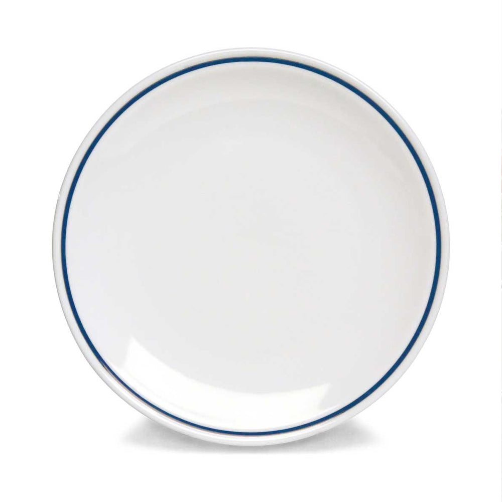 28 cm - Tognana AZ Rond plat bord in wit porselein met blauwe rand Set 6 st