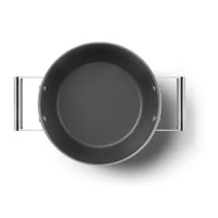 Smeg Cookware 50's Style tall non-stick casserole with lid in aluminum