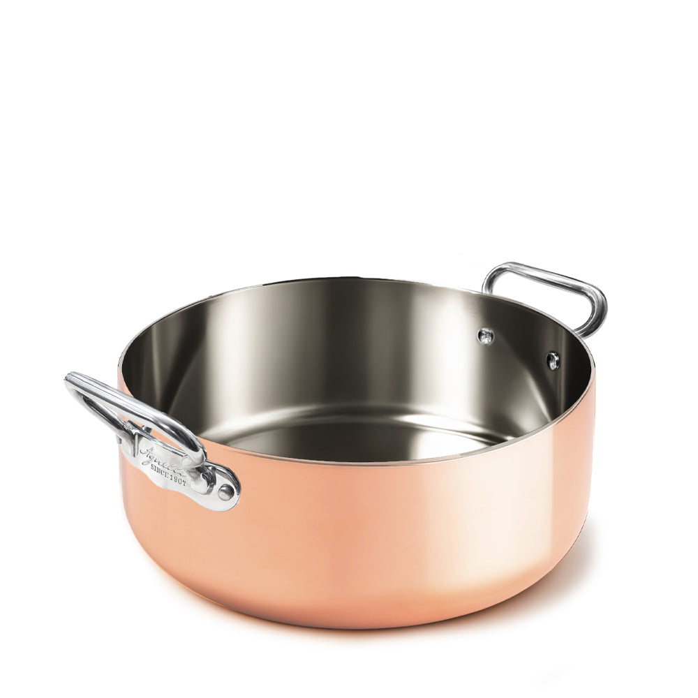Agnelli Copper4 Cacerola baja de inducción con 2 asas
