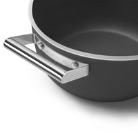 24 cm - Smeg Cookware tall non-stick ceramic casserole in aluminum with lid