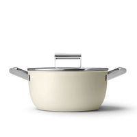 24 cm - Smeg Cookware tall non-stick ceramic casserole in aluminum with lid