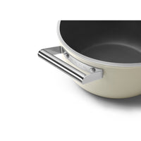 24 cm - Smeg Cookware tall non-stick ceramic casserole in aluminum with lid