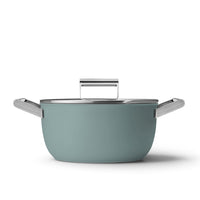 24 cm - Smeg Cookware tall non-stick ceramic casserole in aluminum with lid