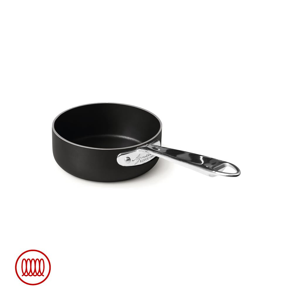 Agnelli AlBlack 1907 Low 5mm Non-Stick Aluminum Induction Casserole With Stainless Handle