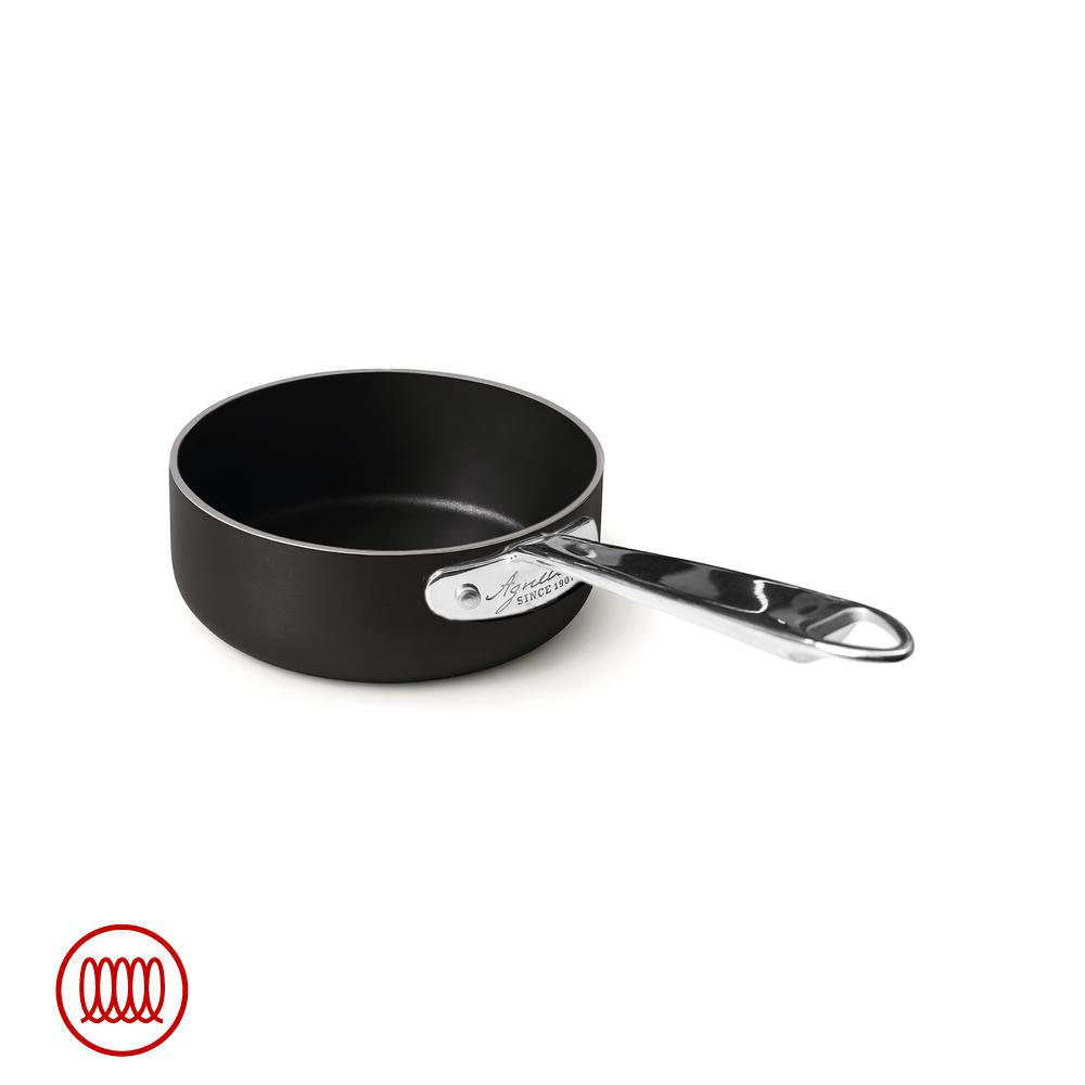 Agnelli AlBlack 1907 Low 5mm Non-Stick Aluminum Induction Casserole With Stainless Handle