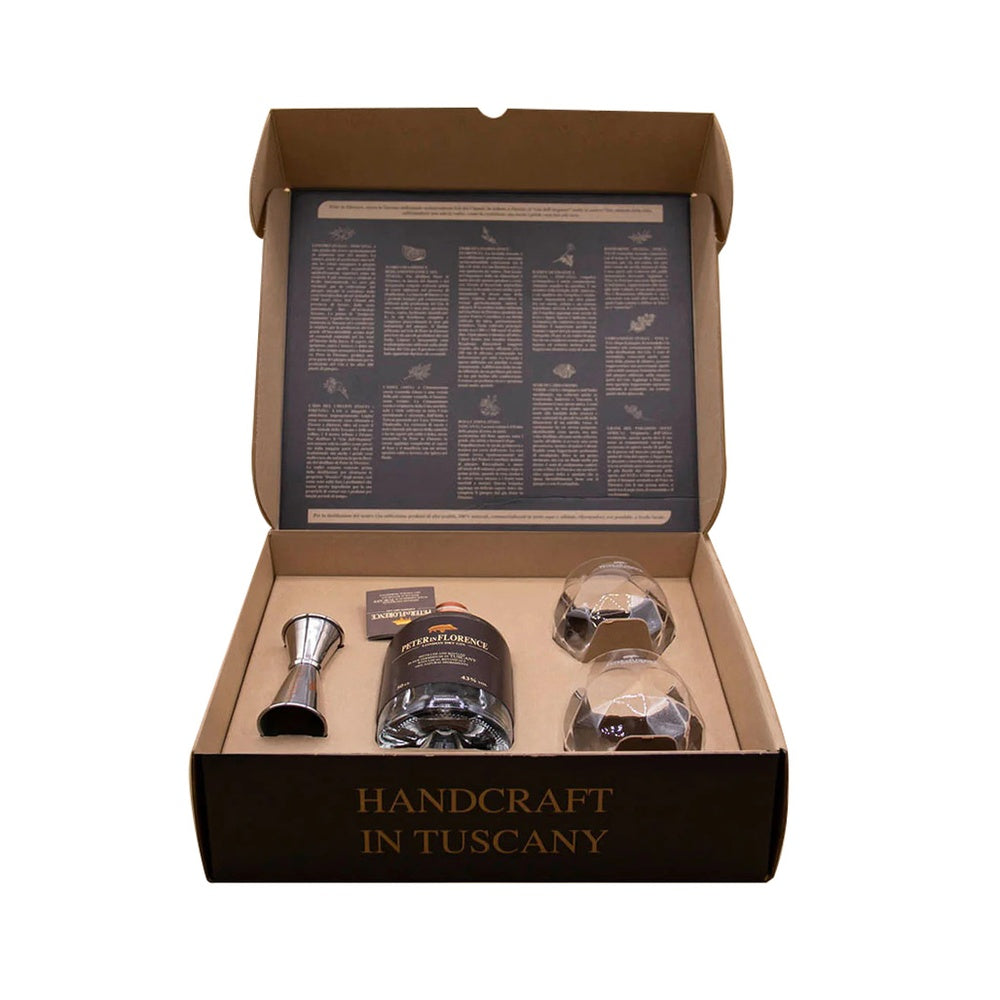 Peter In Florence Gift Box London Dry Gin Met 2 Glazen en Jigger 0.50 L - Ginlab