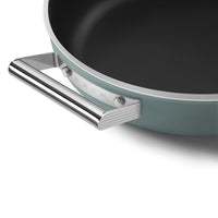 28 cm - Smeg Cookware shallow non-stick ceramic pan in aluminum with lid