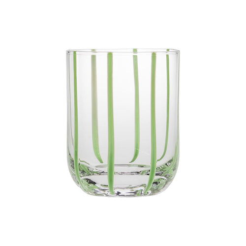 36 cl - Artisan Vaso De Agua Estriado De Vidrio Set 6 Pz