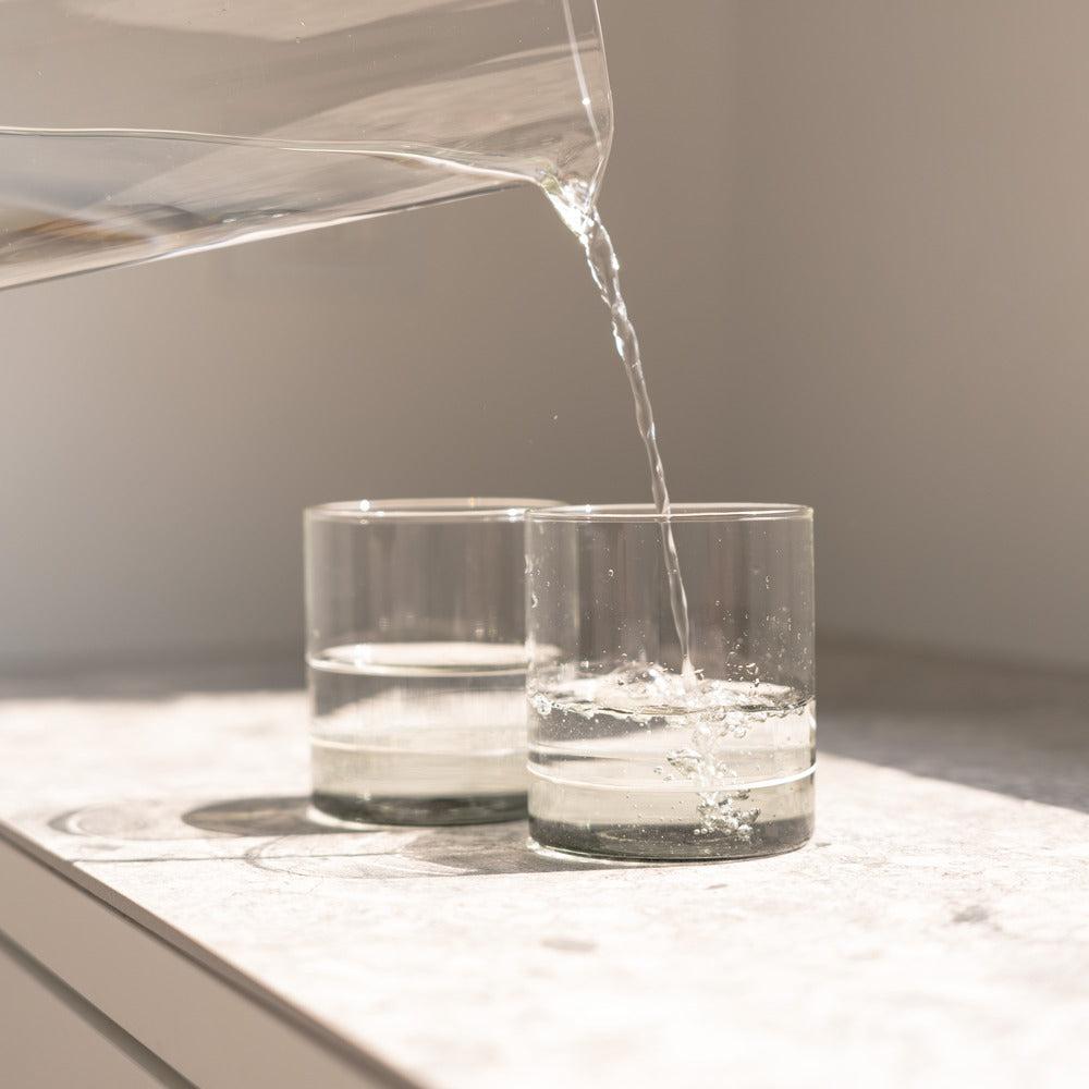 44 cl - Zafferano Filo Bianco Verre tumbler à eau en verre borosilicaté Set de 4 pz
