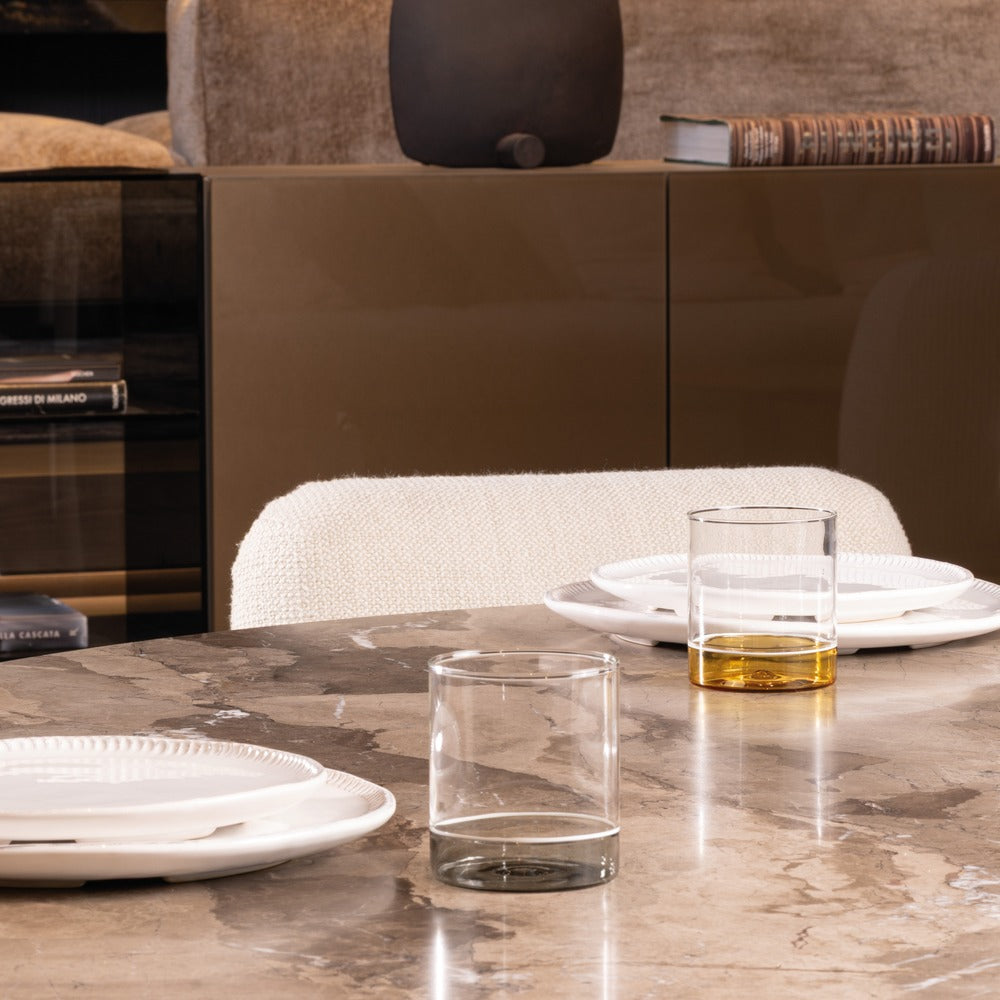 44 cl - Zafferano Filo Bianco Verre tumbler à eau en verre borosilicaté Set de 4 pz