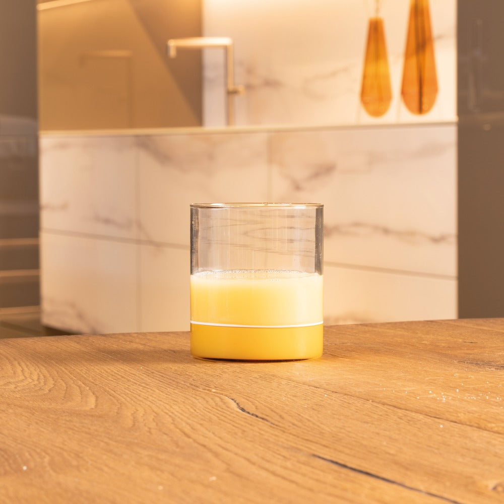 44 cl - Zafferano Filo Bianco Verre tumbler à eau en verre borosilicaté Set de 4 pz