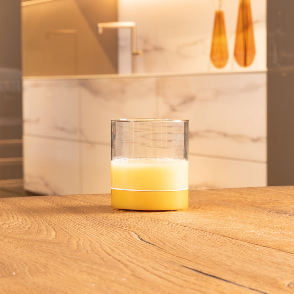 44 cl - Zafferano Filo Bianco Verre tumbler à eau en verre borosilicaté Set de 4 pz