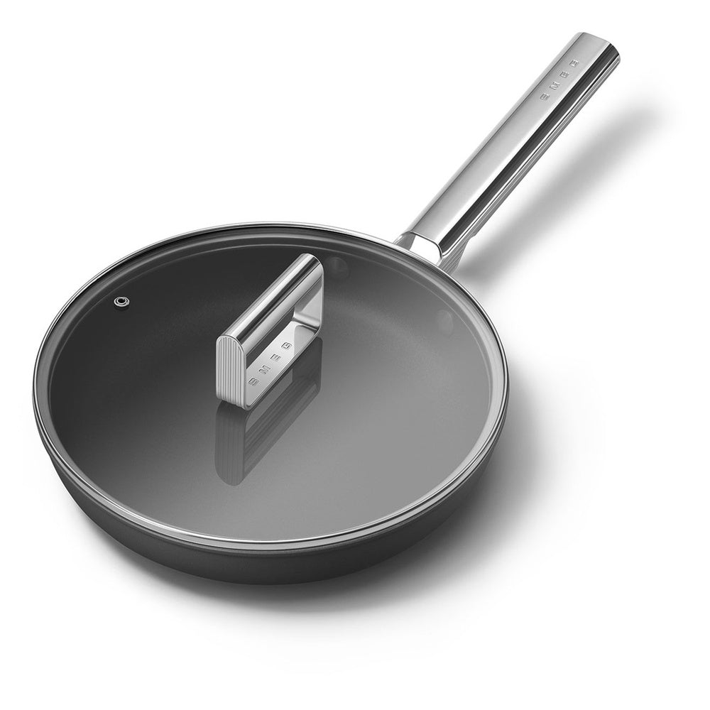 Smeg Cookware non-stick ceramic shallow pan in aluminum