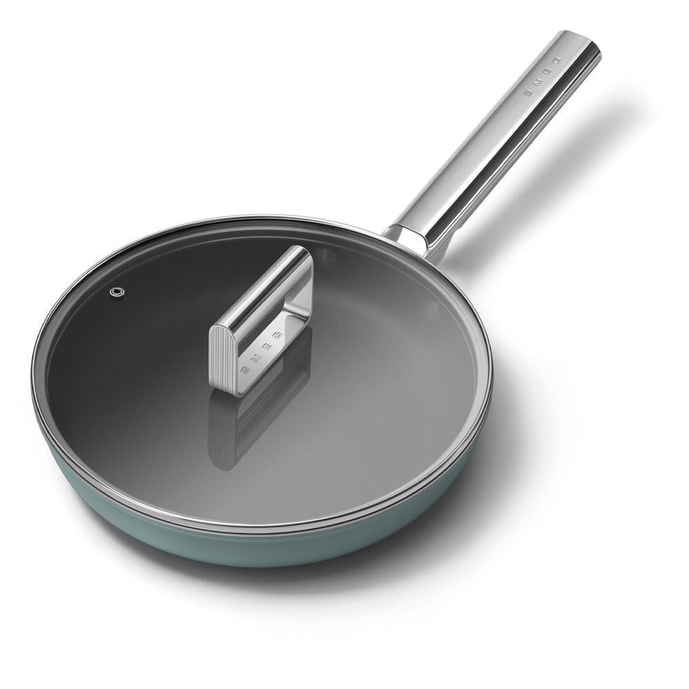 Smeg Cookware non-stick ceramic shallow pan in aluminum