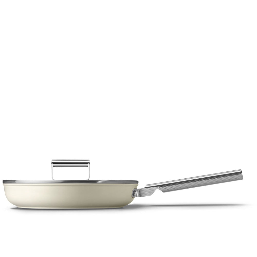 Smeg Cookware non-stick ceramic shallow pan in aluminum