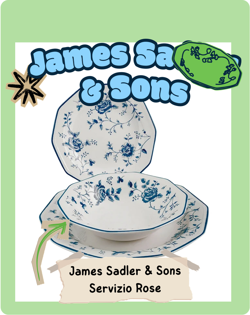 Set di posate in argento con piatto decorato con fiori, parte del set James Sadler & Sons Servizio Rose.