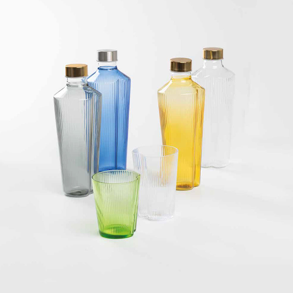90 cl - Zafferano Handy Handgeblasene und handgefertigte Wasserflasche aus Borosilikatglas