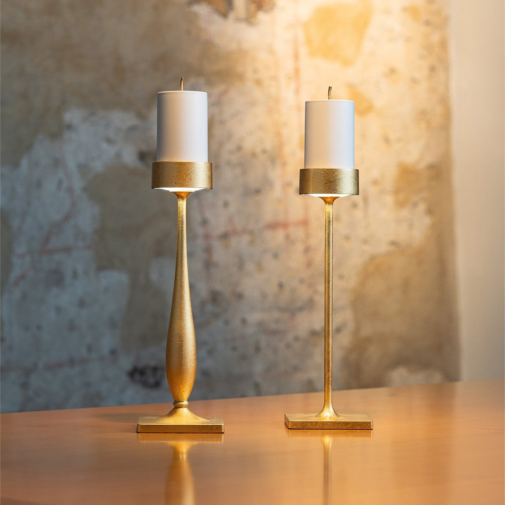 8.7 x H.35.6 cm - Zafferano Perpetua Barocco Lampada Da Tavolo Dimmerabile In Alluminio