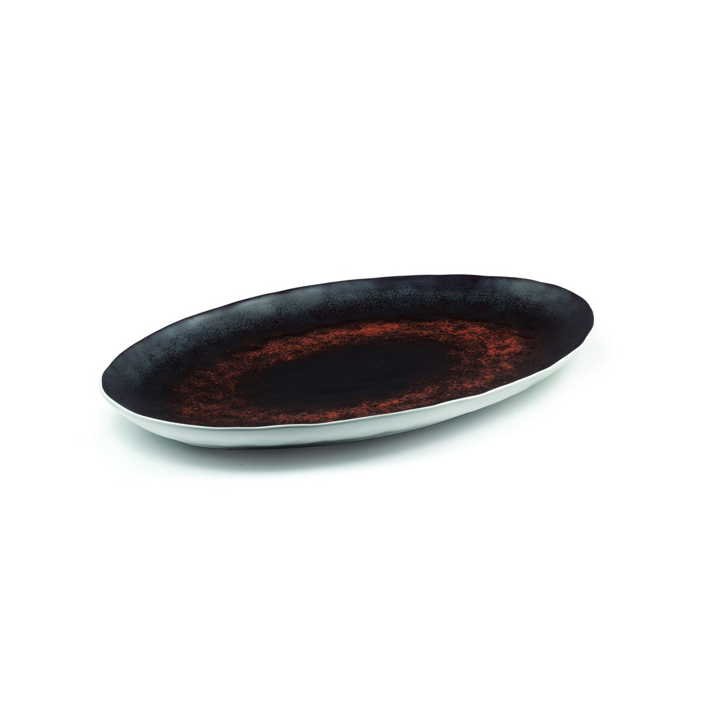 50.5x33.5 cm - Le Coq Estia Assiette de Présentation Plateau Ovale en Porcelaine