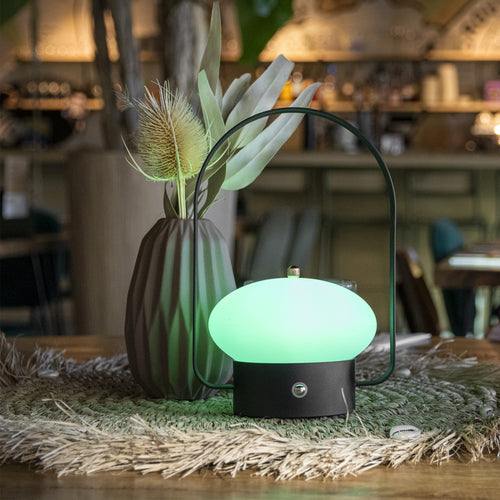 20 cm - Securit Barcellona Lampe de table rechargeable en fer