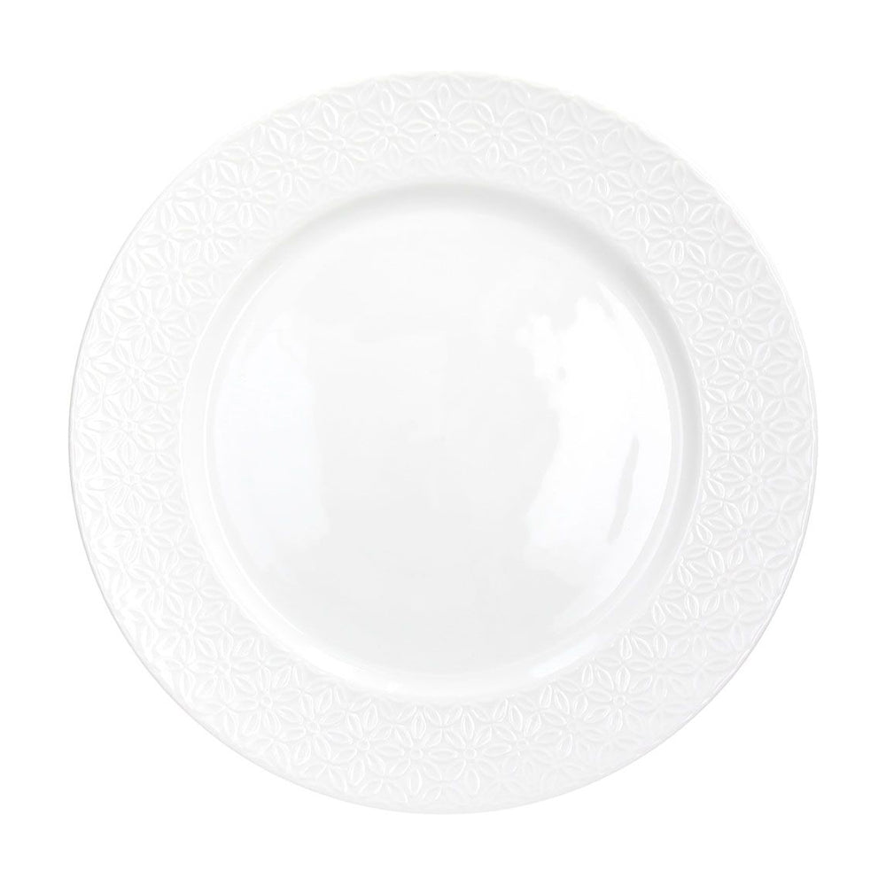 27.5 cm - Tognana Margaret Plato llano con borde en relieve de porcelana Set de 6 pz