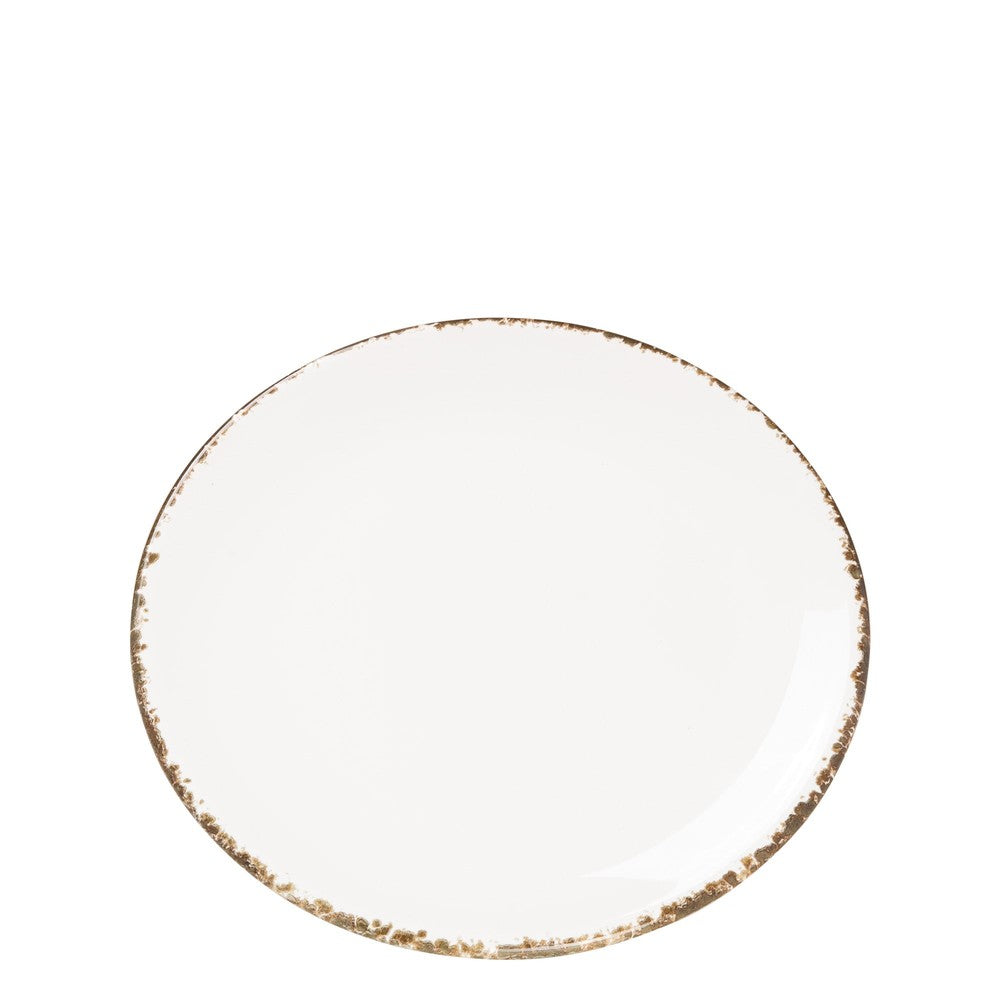 21 cm - Zafferano Petit Round Handmade Flat Plate in Ceramic - Set of 2 Pcs