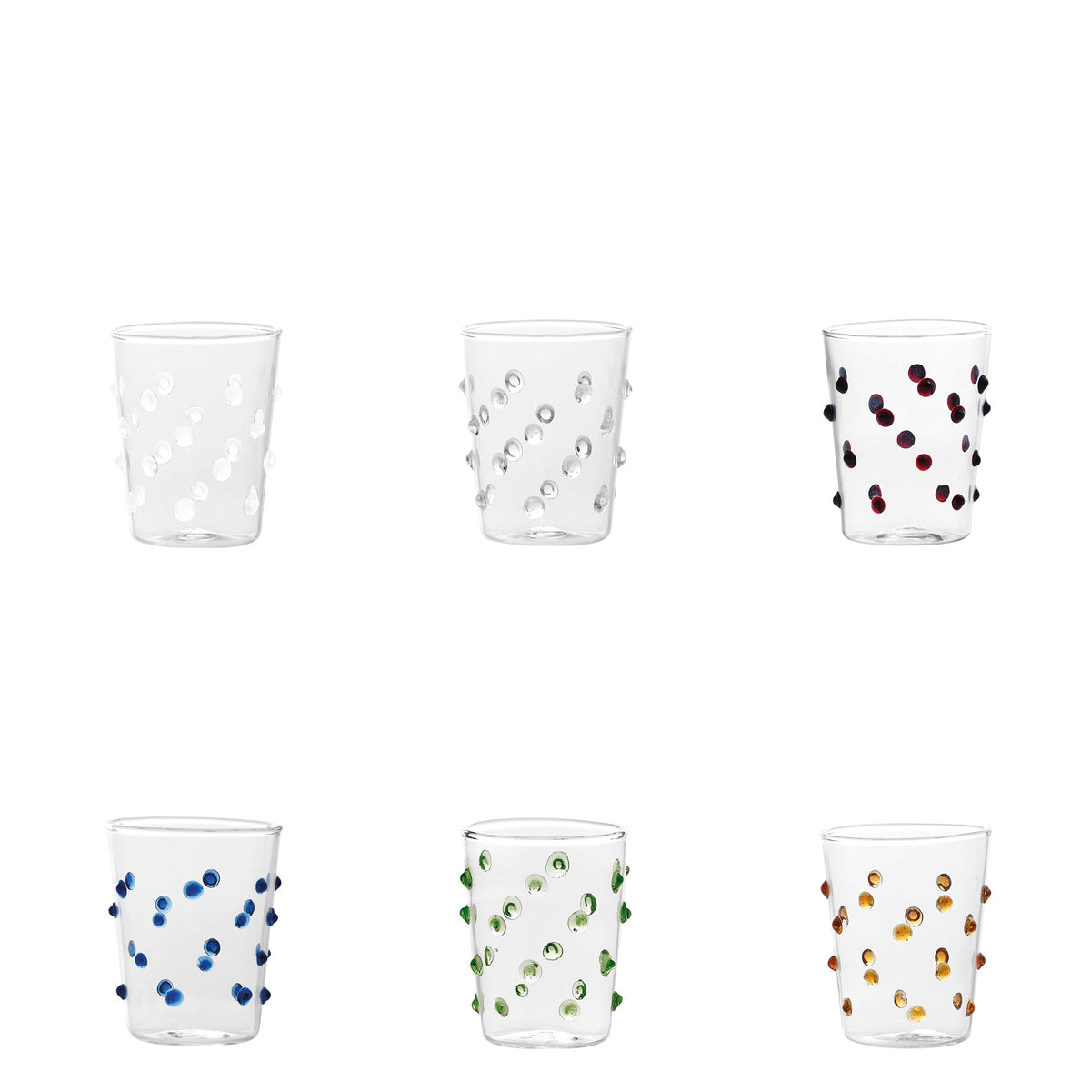 9.5 cl - Zafferano Party Junior Verre À Liqueur Café Fait Main En Verre Borosilicate Set 6 Pz