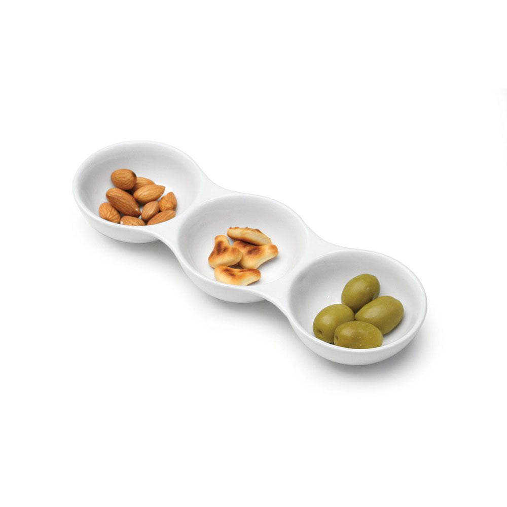 23 X 7.5 cm - Tognana Party Antipastiera 3 Bowl In Porcellana Set 6 Pz