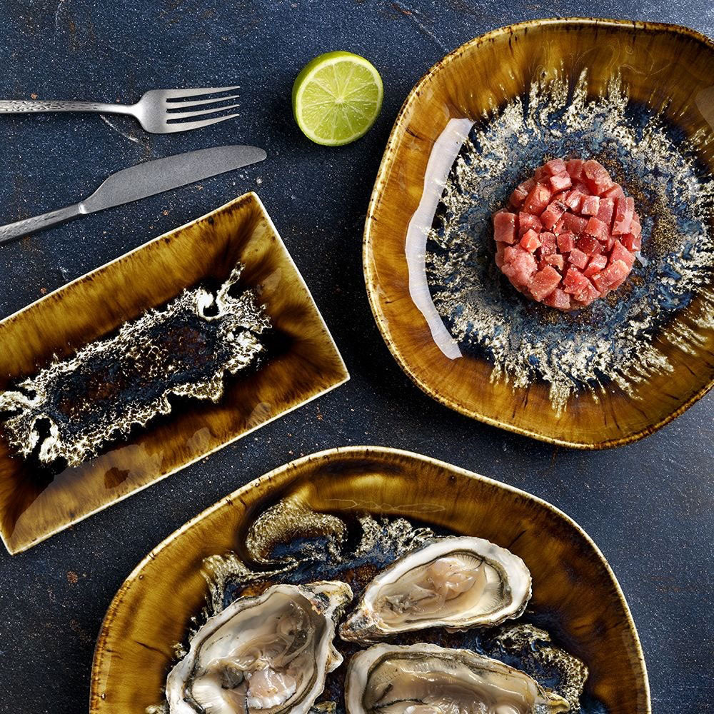 Tognana Reef Oyster Plato llano de porcelana Set de 6 pz