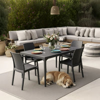 Bica Verona Rattan Gartenstuhl mit Armlehnen stapelbar aus Polypropylen