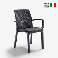 Bica Verona Rattan Gartenstuhl mit Armlehnen stapelbar aus Polypropylen