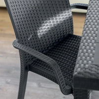 Bica Verona Rattan Gartenstuhl mit Armlehnen stapelbar aus Polypropylen