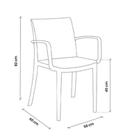 Bica Kyara Chaise d'extérieur empilable avec accoudoirs en polypropylène