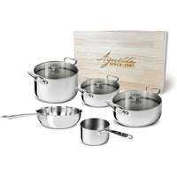 Agnelli Alu-Inox 3-Ply Alu-Inox Inductie Kookgarnituur Set van 8 St.