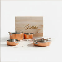 Agnelli Copper4 Induction Cookware Set of in Copper Set of of 6 Pcs