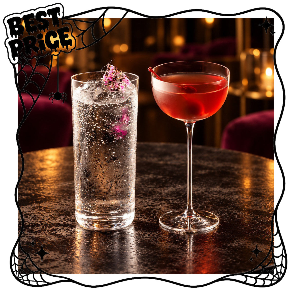 Nude Savage 12-Piece Cocktail Set: 6 Highball Glasses and 6 Pony Goblets